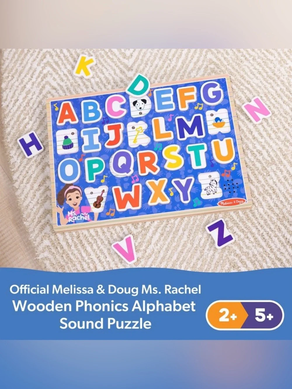 Melissa & Doug® Ms. Rachel™ Wooden Phonics Alphabet Sound Puzzle